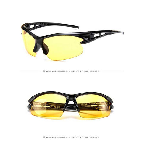 Sunglasses 2018 Brand Designer Outdoor Men Sport Sun glasses Male Night Driving Goggles Stylish Women Vintage Plastic Glasses