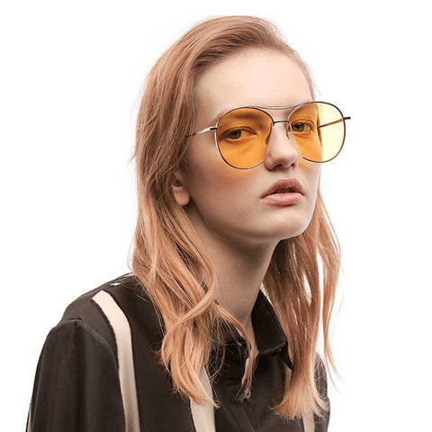 Sunglasses Women Retro Oval Sun Glasses Brand Designer Men Vintage Twin Beam Metal Frame Glasses Fashion Ocean Eyewear UV400