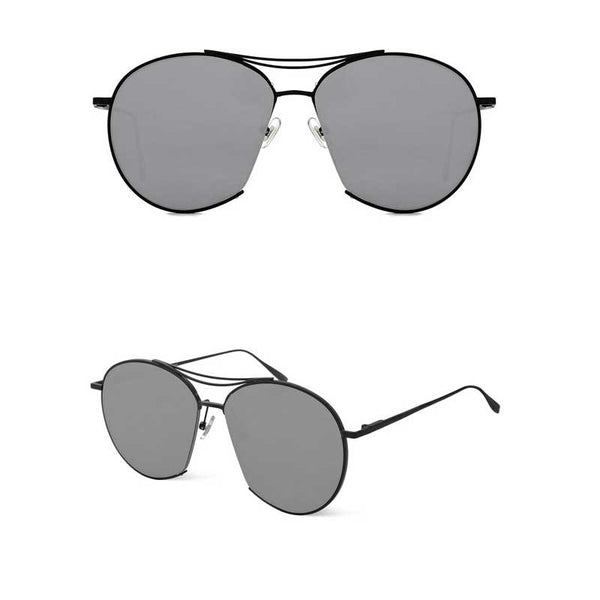Sunglasses Women Retro Oval Sun Glasses Brand Designer Men Vintage Twin Beam Metal Frame Glasses Fashion Ocean Eyewear UV400