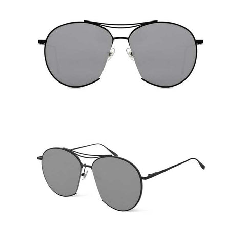 Sunglasses Women Retro Oval Sun Glasses Brand Designer Men Vintage Twin Beam Metal Frame Glasses Fashion Ocean Eyewear UV400