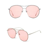 Sunglasses Women Retro Oval Sun Glasses Brand Designer Men Vintage Twin Beam Metal Frame Glasses Fashion Ocean Eyewear UV400