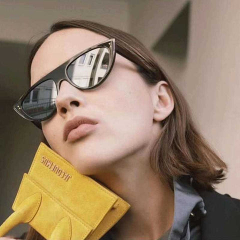 Cat Eye Sunglasses for Women Brand Designer Retro Rivet Sun glasses Female Cateye Coating Glasses Fashion Vintage Eyewear UV400