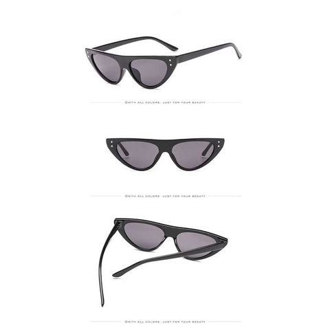 Cat Eye Sunglasses for Women Brand Designer Retro Rivet Sun glasses Female Cateye Coating Glasses Fashion Vintage Eyewear UV400