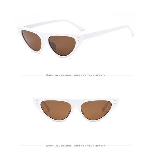 Cat Eye Sunglasses for Women Brand Designer Retro Rivet Sun glasses Female Cateye Coating Glasses Fashion Vintage Eyewear UV400