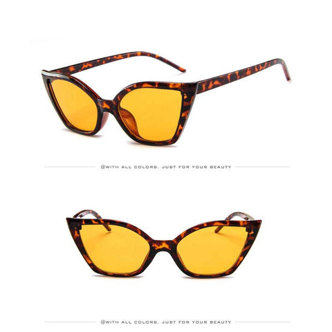Cateye Sunglasses 2018 Brand Designer Women Vintage Sun glasses for Female Cat Eye Red Black Glasses Sexy Ladies Retro Eyewear
