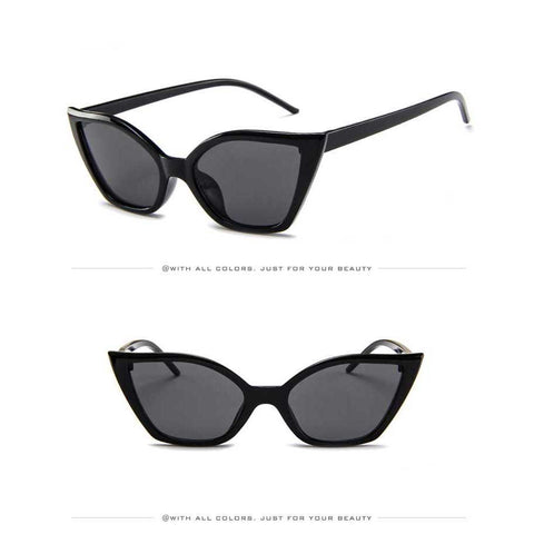 Cateye Sunglasses 2018 Brand Designer Women Vintage Sun glasses for Female Cat Eye Red Black Glasses Sexy Ladies Retro Eyewear