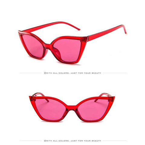 Cateye Sunglasses 2018 Brand Designer Women Vintage Sun glasses for Female Cat Eye Red Black Glasses Sexy Ladies Retro Eyewear