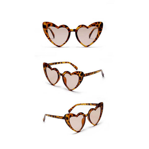Glitter Sun glasses Trendy Heart Shaped Sunglasses Women Brand Designer Vintage Pink Cat eye Glasses Retro Love Heart Goggles