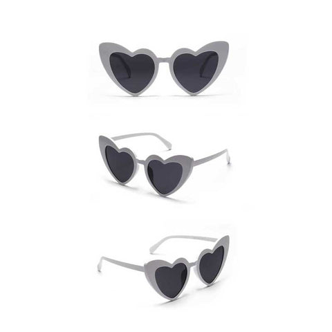 Glitter Sun glasses Trendy Heart Shaped Sunglasses Women Brand Designer Vintage Pink Cat eye Glasses Retro Love Heart Goggles