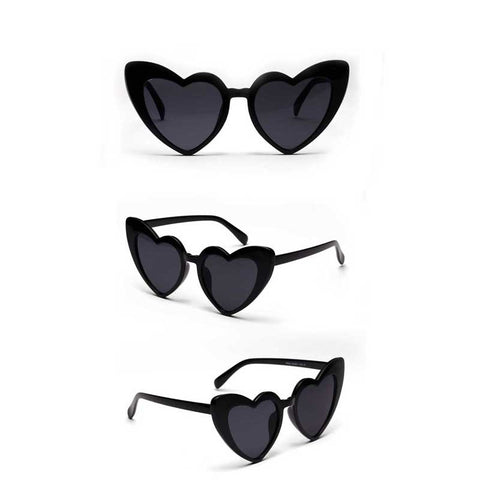 Glitter Sun glasses Trendy Heart Shaped Sunglasses Women Brand Designer Vintage Pink Cat eye Glasses Retro Love Heart Goggles