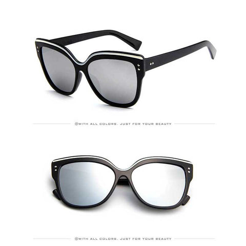 Cateye Sunglasses Woman UV400 Vintage Cat eye Sun glasses Sexy Ladies Fashion Shades Female Plasitc Retro Coating Mirror Glasses