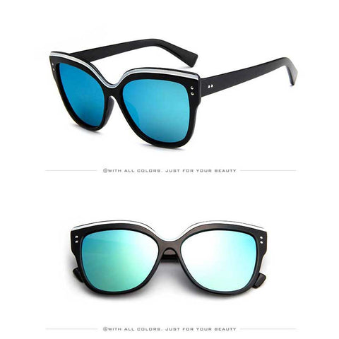 Cateye Sunglasses Woman UV400 Vintage Cat eye Sun glasses Sexy Ladies Fashion Shades Female Plasitc Retro Coating Mirror Glasses