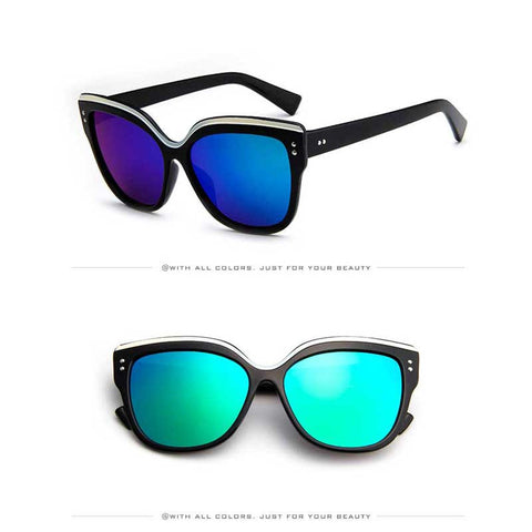 Cateye Sunglasses Woman UV400 Vintage Cat eye Sun glasses Sexy Ladies Fashion Shades Female Plasitc Retro Coating Mirror Glasses