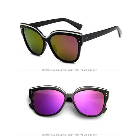 Cateye Sunglasses Woman UV400 Vintage Cat eye Sun glasses Sexy Ladies Fashion Shades Female Plasitc Retro Coating Mirror Glasses