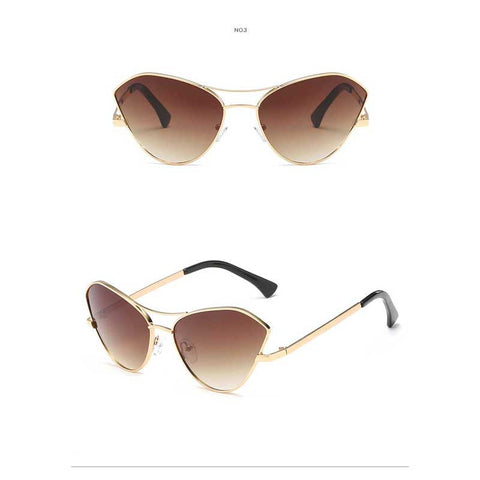 2018 Cat Eye Sun glasses for Women New Gradient Lens Metal Sun glasses Ladies Vintage Red Glasses Female Retro Alloy Eyewear