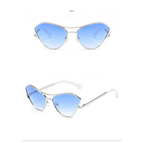 2018 Cat Eye Sun glasses for Women New Gradient Lens Metal Sun glasses Ladies Vintage Red Glasses Female Retro Alloy Eyewear