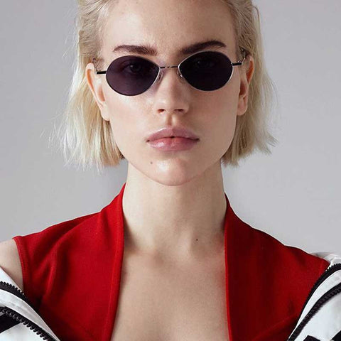 Dripping Sunglasses for Women Brand Designer Fashion Vintage Alloy Oval Frame Sun Glasses Men Tinted Color Glasses Retro Eyewear