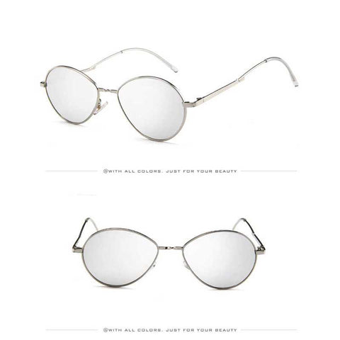 Dripping Sunglasses for Women Brand Designer Fashion Vintage Alloy Oval Frame Sun Glasses Men Tinted Color Glasses Retro Eyewear