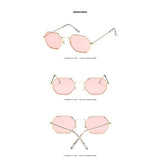 Sunglasses Women Men Fashion Vintage Small Square Alloy Sun glasses Ladies Vintage Ocean Lens Glasses Retro Small Frame Eyewear