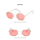 Sunglasses Women Men Fashion Vintage Small Square Alloy Sun glasses Ladies Vintage Ocean Lens Glasses Retro Small Frame Eyewear