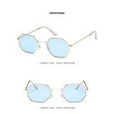 Sunglasses Women Men Fashion Vintage Small Square Alloy Sun glasses Ladies Vintage Ocean Lens Glasses Retro Small Frame Eyewear