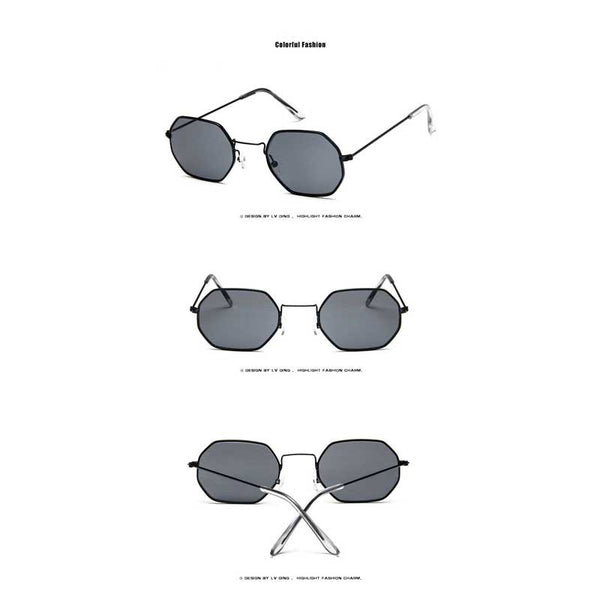 Sunglasses Women Men Fashion Vintage Small Square Alloy Sun glasses Ladies Vintage Ocean Lens Glasses Retro Small Frame Eyewear