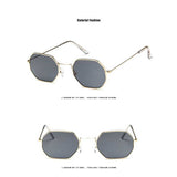 Sunglasses Women Men Fashion Vintage Small Square Alloy Sun glasses Ladies Vintage Ocean Lens Glasses Retro Small Frame Eyewear