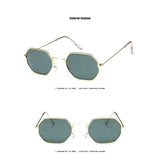 Sunglasses Women Men Fashion Vintage Small Square Alloy Sun glasses Ladies Vintage Ocean Lens Glasses Retro Small Frame Eyewear