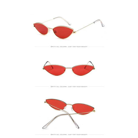 Sunglasses Women 2018 Brand Designer Fashion Sexy Ladies Small Cateye Sun glasses Metal Frame Cat Eye Glasses Vintage Shades