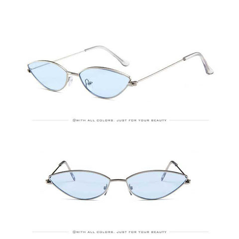 Sunglasses Women 2018 Brand Designer Fashion Sexy Ladies Small Cateye Sun glasses Metal Frame Cat Eye Glasses Vintage Shades