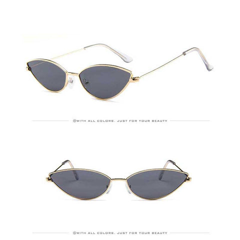Sunglasses Women 2018 Brand Designer Fashion Sexy Ladies Small Cateye Sun glasses Metal Frame Cat Eye Glasses Vintage Shades