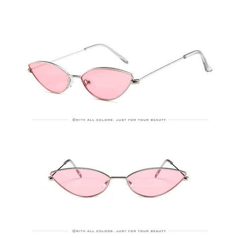Sunglasses Women 2018 Brand Designer Fashion Sexy Ladies Small Cateye Sun glasses Metal Frame Cat Eye Glasses Vintage Shades