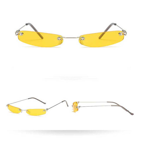 Small Square Women Brand Designer 2018 Clear Pink Yellow Glasses Vintage Metal Frame Sun glasses Ladies Ocean Mirror Eyewear
