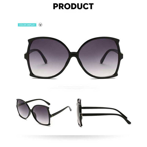 Vintage Big Frame Fishtail Sunglasses Women 2018 Gradient Square Sun glasses for Female Retro Oversized Glasses Trendy Eyewear