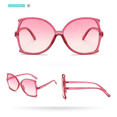 Vintage Big Frame Fishtail Sunglasses Women 2018 Gradient Square Sun glasses for Female Retro Oversized Glasses Trendy Eyewear