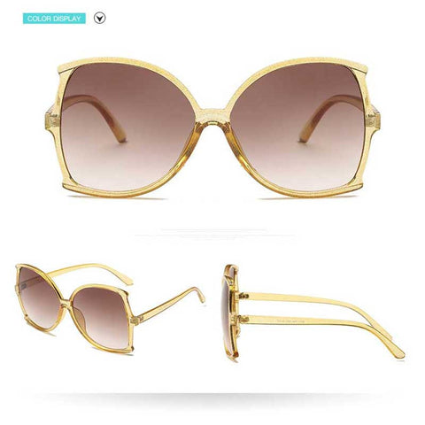 Vintage Big Frame Fishtail Sunglasses Women 2018 Gradient Square Sun glasses for Female Retro Oversized Glasses Trendy Eyewear