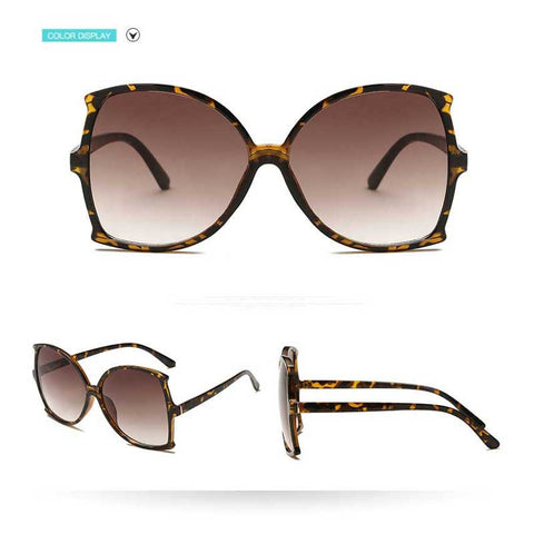 Vintage Big Frame Fishtail Sunglasses Women 2018 Gradient Square Sun glasses for Female Retro Oversized Glasses Trendy Eyewear