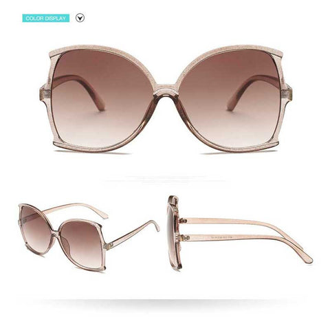 Vintage Big Frame Fishtail Sunglasses Women 2018 Gradient Square Sun glasses for Female Retro Oversized Glasses Trendy Eyewear