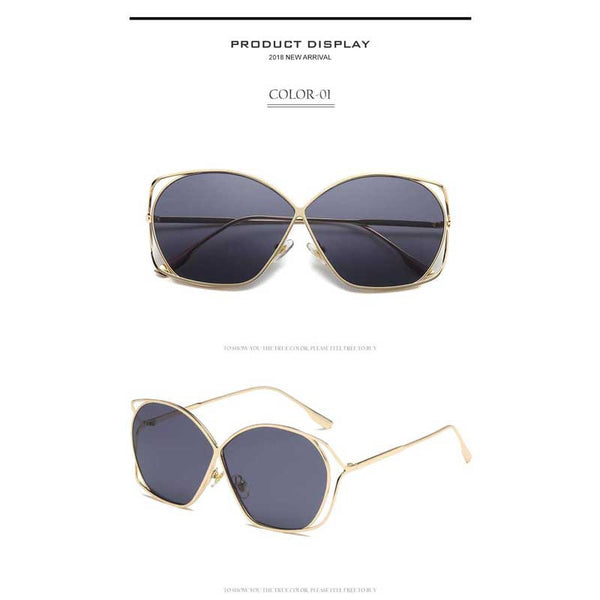 Trendy Sunglasses Women 2018 Metal Frame Unique Sun Glasses Ladies Brand Designer Fashion Vintage Coating Glasses Retro Shades