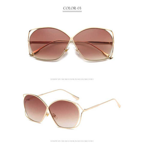 Trendy Sunglasses Women 2018 Metal Frame Unique Sun Glasses Ladies Brand Designer Fashion Vintage Coating Glasses Retro Shades