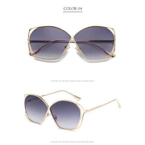 Trendy Sunglasses Women 2018 Metal Frame Unique Sun Glasses Ladies Brand Designer Fashion Vintage Coating Glasses Retro Shades