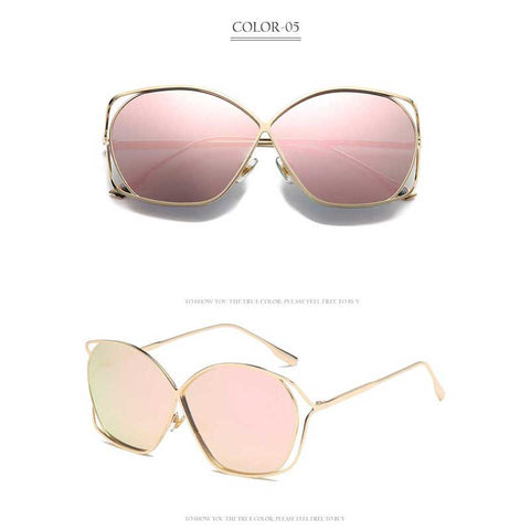 Trendy Sunglasses Women 2018 Metal Frame Unique Sun Glasses Ladies Brand Designer Fashion Vintage Coating Glasses Retro Shades