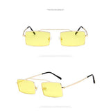 Sunglasses Women 2018 Fashion Vintage Square Red Pink Yellow Sun glasses Ladies Ocean Lens Glasses Retro Metal Frame Eyewear