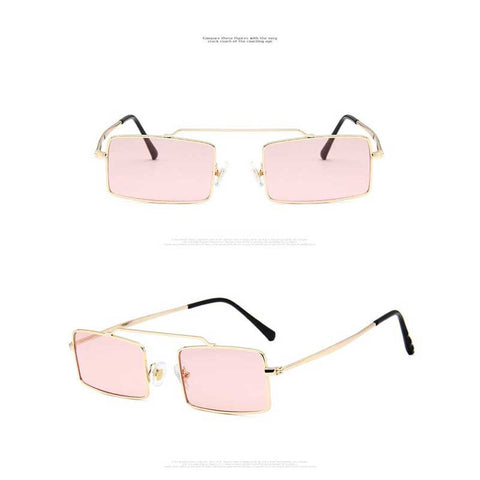 Sunglasses Women 2018 Fashion Vintage Square Red Pink Yellow Sun glasses Ladies Ocean Lens Glasses Retro Metal Frame Eyewear