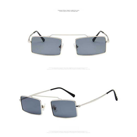 Sunglasses Women 2018 Fashion Vintage Square Red Pink Yellow Sun glasses Ladies Ocean Lens Glasses Retro Metal Frame Eyewear