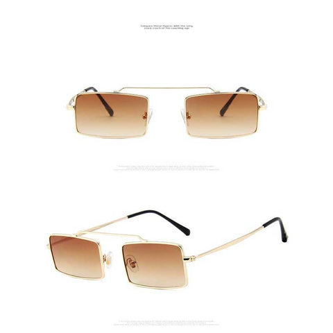 Sunglasses Women 2018 Fashion Vintage Square Red Pink Yellow Sun glasses Ladies Ocean Lens Glasses Retro Metal Frame Eyewear