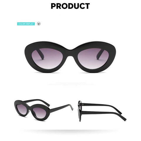 Oval Sunglasses Women Vintage Yellow Pink Lens Glasses Retro Shades For Women Ocean Mirror Sun glasses Fashion Eyewear UV400