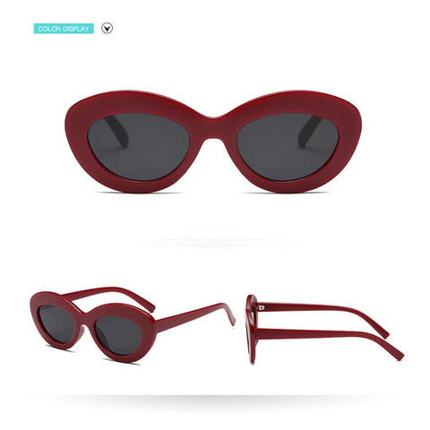 Oval Sunglasses Women Vintage Yellow Pink Lens Glasses Retro Shades For Women Ocean Mirror Sun glasses Fashion Eyewear UV400