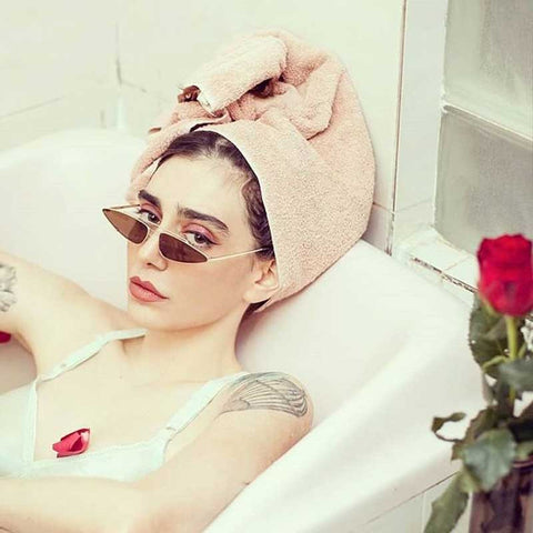 Vintage Cateye Sunglasses Women Brand Designer Retro Metal Frame Cat Eye Sun glasses Men UV400 Eyewear Small Triangle Glasses