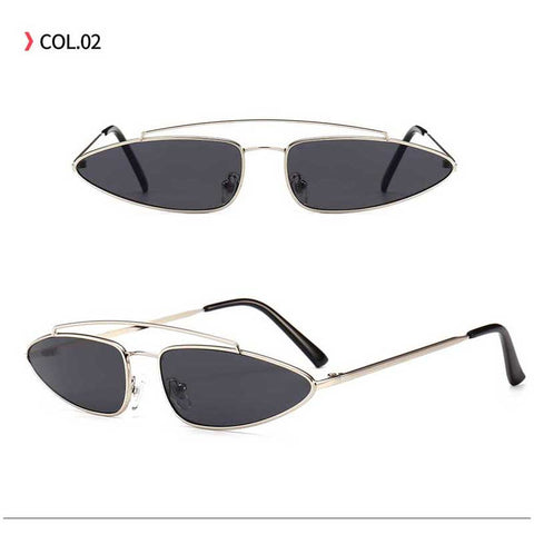 Vintage Cateye Sunglasses Women Brand Designer Retro Metal Frame Cat Eye Sun glasses Men UV400 Eyewear Small Triangle Glasses